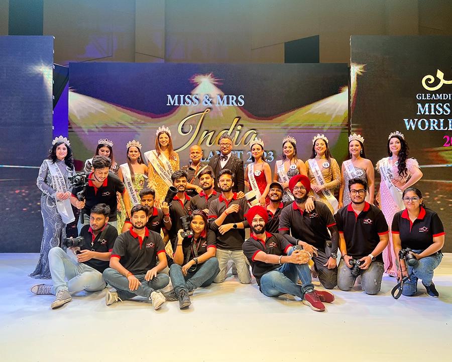 DCOP students and crew behind the scenes at the Miss India event